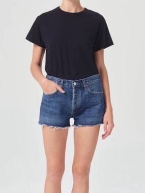 AGOLDE parker vintage cut off shorts caution dark wash denim jorts size 28